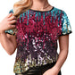 Anna-Kaci Women's Glitter Sequin Tops Short Sleeve Sparkly Shirt Blouse