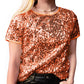 Anna-Kaci Women's Glitter Sequin Tops Short Sleeve Sparkly Shirt Blouse