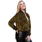 Anna-Kaci Women's Sparkly Sequin Jacket Glitter Long Sleeves Front Zip Up Bomber Jacket with Ribbed Cuffs