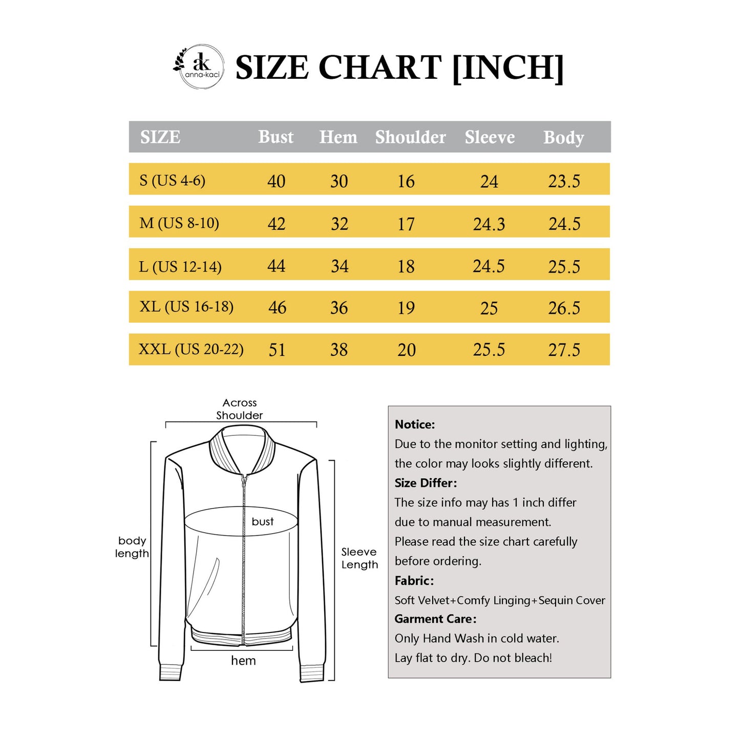 Anna-Kaci Women's Sparkly Sequin Jacket Glitter Long Sleeves Front Zip Up Bomber Jacket with Ribbed Cuffs