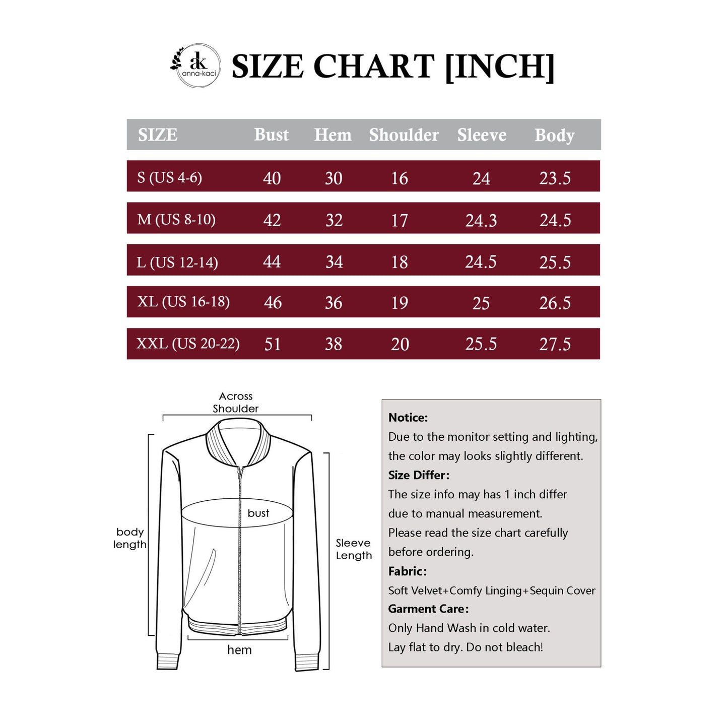 Anna-Kaci Women's Sparkly Sequin Jacket Glitter Long Sleeves Front Zip Up Bomber Jacket with Ribbed Cuffs