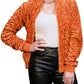 Anna-Kaci Women's Sparkly Sequin Jacket Glitter Long Sleeves Front Zip Up Bomber Jacket with Ribbed Cuffs