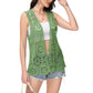 Anna-Kaci Womens Floral Crochet Cardigan Lace Trim Sleeveless Open Front Vest