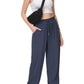 Anna-Kaci Women's Summer Lounge Pants Casual Loose High Waist Tapered Jogger Pants Drawstring Trousers with Pockets