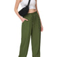 Anna-Kaci Women's Summer Lounge Pants Casual Loose High Waist Tapered Jogger Pants Drawstring Trousers with Pockets