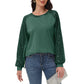 Anna-Kaci Women's Casual Sequin Ballon Long Sleeve Blouse Loose Round Neck Matching Top Party¡­