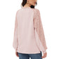 Anna-Kaci Women's Casual Sequin Ballon Long Sleeve Blouse Loose Round Neck Matching Top Party¡­