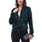 Anna-Kaci Women's Sparkly Sequin Jacket Zipper Long Sleeve Glitter Sequin Bomber Jacket with Pockets