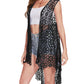 Anna-Kaci Boho Crochet Long Vest Top for Women Sleeveless Lace Cardigan Kimono Swimwear Cover Ups