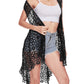 Anna-Kaci Boho Crochet Long Vest Top for Women Sleeveless Lace Cardigan Kimono Swimwear Cover Ups