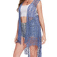 Anna-Kaci Boho Crochet Long Vest Top for Women Sleeveless Lace Cardigan Kimono Swimwear Cover Ups