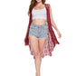 Anna-Kaci Boho Crochet Long Vest Top for Women Sleeveless Lace Cardigan Kimono Swimwear Cover Ups