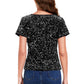 Anna-Kaci Women's Sparkly Sequin Velvet Tops Short Sleeve Crew Neck Shirt Party Club Blouse