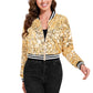 Anna-Kaci Women's Sparkly Sequin Cropped Jacket Long Sleeve Zipper Up Party Club Bomber Jacket