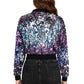 Anna-Kaci Women's Sparkly Sequin Cropped Jacket Long Sleeve Zipper Up Party Club Bomber Jacket