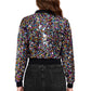 Anna-Kaci Women's Sparkly Sequin Cropped Jacket Long Sleeve Zipper Up Party Club Bomber Jacket