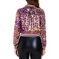 Anna-Kaci Women's Sparkly Sequin Cropped Jacket Long Sleeve Zipper Up Party Club Bomber Jacket