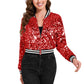 Anna-Kaci Women's Sparkly Sequin Cropped Jacket Long Sleeve Zipper Up Party Club Bomber Jacket