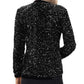 Anna-Kaci Women's Sparkly Sequin Cardigan Long Sleeve Open Front Glitter Party Sequin Blazer Jacket