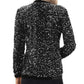 Anna-Kaci Women's Sparkly Sequin Cardigan Long Sleeve Open Front Glitter Party Sequin Blazer Jacket