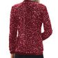 Anna-Kaci Women's Sparkly Sequin Cardigan Long Sleeve Open Front Glitter Party Sequin Blazer Jacket