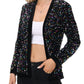 Anna-Kaci Women's Sparkly Sequin Cardigan Long Sleeve Open Front Glitter Party Sequin Blazer Jacket