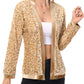 Anna-Kaci Women's Sparkly Sequin Cardigan Long Sleeve Open Front Glitter Party Sequin Blazer Jacket