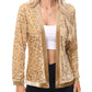 Anna-Kaci Women's Sparkly Sequin Cardigan Long Sleeve Open Front Glitter Party Sequin Blazer Jacket