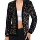 Anna-Kaci Women's Sparkly Sequin Cardigan Long Sleeve Open Front Glitter Party Sequin Blazer Jacket