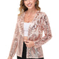 Anna-Kaci Women's Sparkly Sequin Cardigan Long Sleeve Open Front Glitter Party Evening Jacket