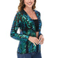 Anna-Kaci Women's Sparkly Sequin Cardigan Long Sleeve Open Front Glitter Party Evening Jacket