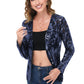 Anna-Kaci Women's Sparkly Sequin Cardigan Long Sleeve Open Front Glitter Party Evening Jacket