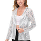 Anna-Kaci Women's Sparkly Sequin Cardigan Long Sleeve Open Front Glitter Party Evening Jacket