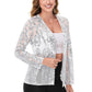 Anna-Kaci Women's Sparkly Sequin Cardigan Long Sleeve Open Front Glitter Party Evening Jacket