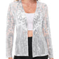 Anna-Kaci Women's Sparkly Sequin Cardigan Long Sleeve Open Front Glitter Party Evening Jacket