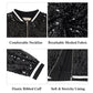 Anna-Kaci Women's Sequin Bomber Jacket with Ribbed Trim and Front Zipper Closure