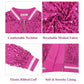 Anna-Kaci Women's Sequin Bomber Jacket with Ribbed Trim and Front Zipper Closure