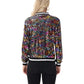 Anna-Kaci Women's Sequin Bomber Jacket with Ribbed Trim and Front Zipper Closure