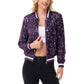 Anna-Kaci Women's Sequin Bomber Jacket with Ribbed Trim and Front Zipper Closure