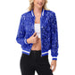 Anna-Kaci Women's Sequin Bomber Jacket with Ribbed Trim and Front Zipper Closure