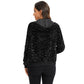 Anna-Kaci Women's Hooded Sequin Jacket with Front Zipper Closure and Ribbed Trim