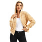 Anna-Kaci Women's Hooded Sequin Jacket with Front Zipper Closure and Ribbed Trim