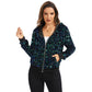 Anna-Kaci Women's Hooded Sequin Jacket with Front Zipper Closure and Ribbed Trim