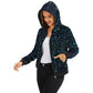 Anna-Kaci Women's Hooded Sequin Jacket with Front Zipper Closure and Ribbed Trim