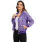 Anna-Kaci Women's Hooded Sequin Jacket with Front Zipper Closure and Ribbed Trim