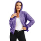 Anna-Kaci Women's Hooded Sequin Jacket with Front Zipper Closure and Ribbed Trim