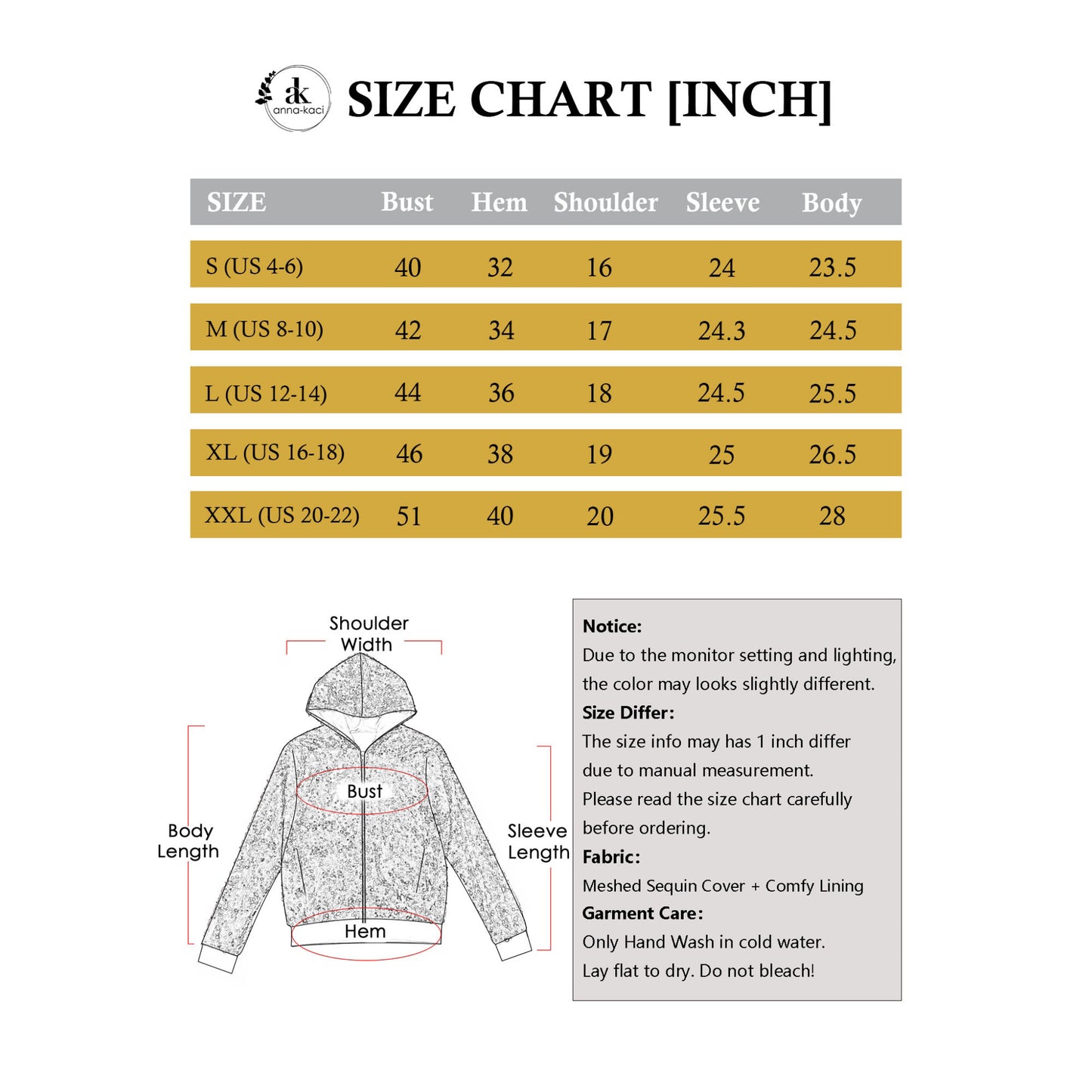 Anna-Kaci Women's Sparkly Sequin Jacket Hooded Glitter Zip Up Bomber Jacket Coat Concert Party Clubwear