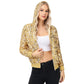 Anna-Kaci Women's Sparkly Sequin Jacket Hooded Glitter Zip Up Bomber Jacket Coat Concert Party Clubwear