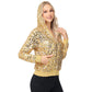 Anna-Kaci Women's Sparkly Sequin Jacket Hooded Glitter Zip Up Bomber Jacket Coat Concert Party Clubwear