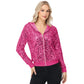 Anna-Kaci Women's Sparkly Sequin Jacket Hooded Glitter Zip Up Bomber Jacket Coat Concert Party Clubwear